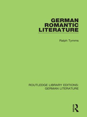 cover image of German Romantic Literature